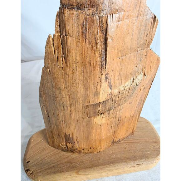 Vintage Handcrafted Wooden "Mountain" Statue Shelf Sitter 9" Tall - Picture 2 of 6